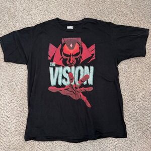 Marvel The Vision Graphic T-Shirt Mens Black Short Sleeve Avengers Comic Tee